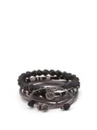 Matchesfashion.com M Cohen - The Create Stack Ii Beaded Silver Bracelet - Mens - Silver Multi