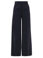 Matchesfashion.com Cefinn - High-rise Twill Wide-leg Trousers - Womens - Navy
