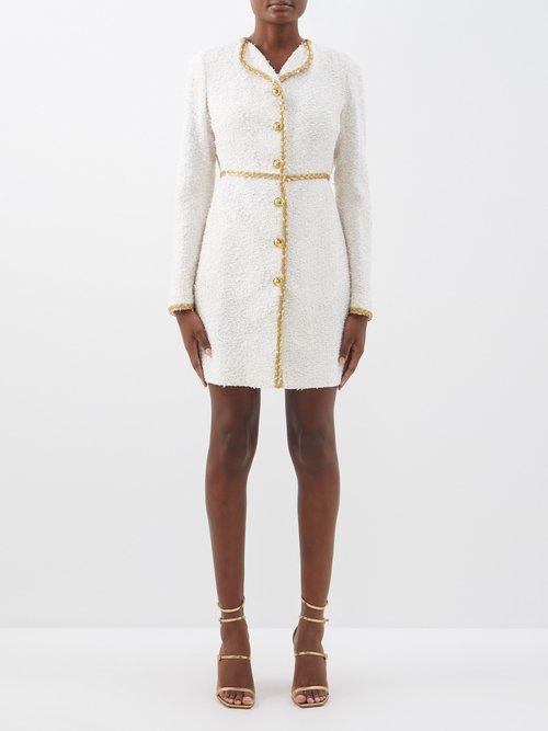 Giambattista Valli - Sequinned Boucl Coat - Womens - Ivory