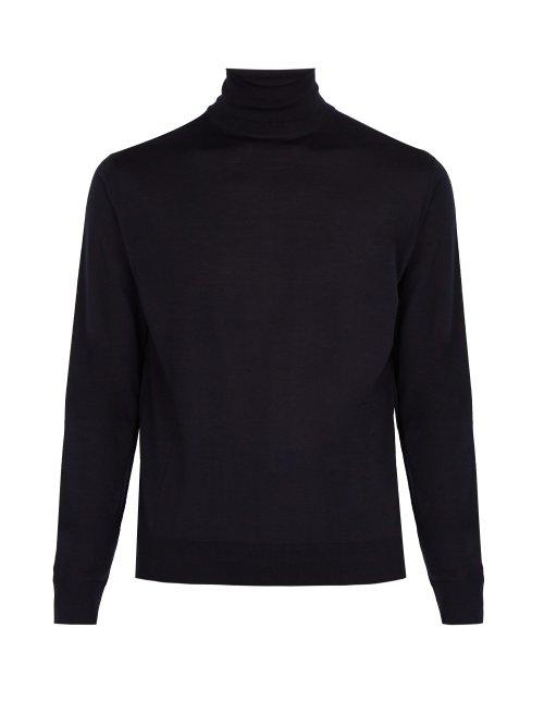 Matchesfashion.com Prada - Roll Neck Wool Sweater - Mens - Navy