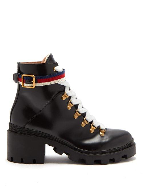 Matchesfashion.com Gucci - Leather Ankle Boots - Womens - Black