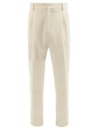Casablanca - High-rise Pleated Wool Trousers - Mens - White