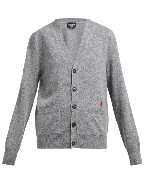 Matchesfashion.com Calvin Klein 205w39nyc - Drop Embroidered Wool Blend Cardigan - Womens - Grey