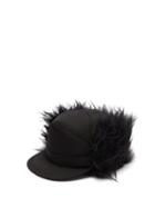 Matchesfashion.com Prada - Mohair Blend Trapper Nylon Hat - Mens - Black
