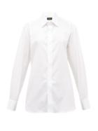 Matchesfashion.com Emma Willis - Stripe-jacquard Cotton-poplin Shirt - Womens - White