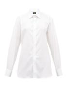 Matchesfashion.com Emma Willis - Stripe-jacquard Cotton-poplin Shirt - Womens - White