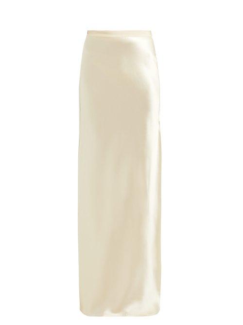 Matchesfashion.com Nili Lotan - Azalea Silk Maxi Skirt - Womens - Ivory