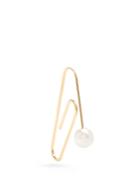 Hillier Bartley Embellished Gold-plated Paperclip Earring