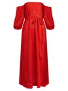 Lisa Marie Fernandez Balloon-sleeve Off-the-shoulder Cotton Dress