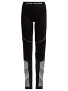 Matchesfashion.com Paco Rabanne - Logo Jacquard Waistband Leggings - Womens - Black White