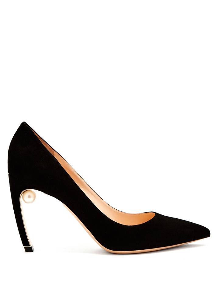 Nicholas Kirkwood Mira Pearl-heeled Suede Pumps