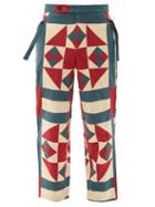 Matchesfashion.com Bode - Vina Pinwheel-quilted Cotton Trousers - Mens - Grey Multi