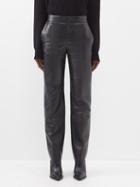 Chlo - Nappa-leather Straight-leg Trousers - Womens - Black