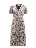 Matchesfashion.com Hvn - Paula Leopard Print Velvet Midi Dress - Womens - Leopard