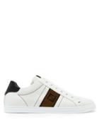 Matchesfashion.com Fendi - Logo Embroidered Low Top Leather Trainers - Mens - White