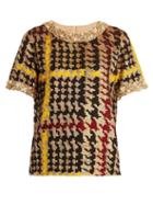 Matchesfashion.com Ashish - Short Sleeved Houndstooth Sequin Embellished Top - Womens - Multi