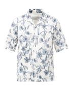 Matchesfashion.com Officine Gnrale - Eren Floral-print Cotton-blend Shirt - Mens - Blue White