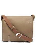 Loewe - Military Leather Messenger Bag - Mens - Dark Beige