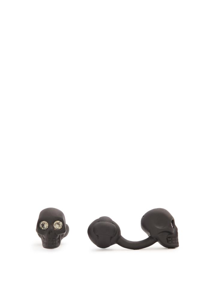 Alexander Mcqueen Crystal-embellished Skull Cufflinks