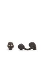 Alexander Mcqueen Crystal-embellished Skull Cufflinks