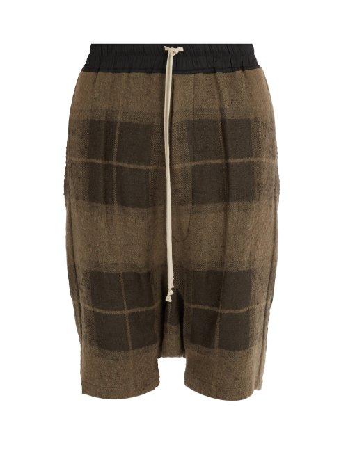 Matchesfashion.com Rick Owens - Pod Plaid Shorts - Mens - Brown