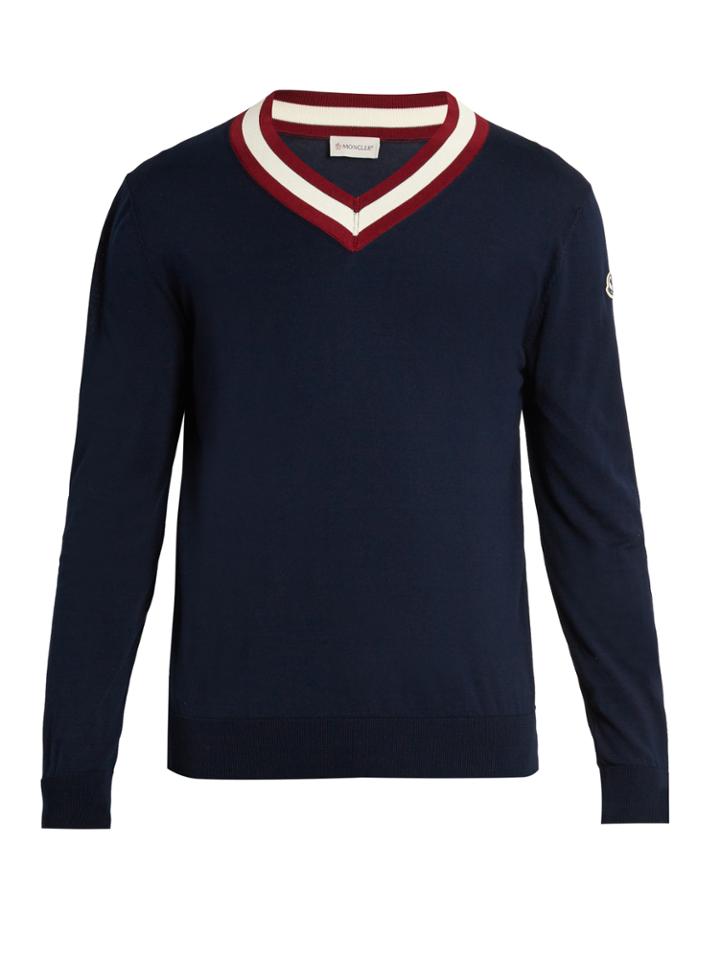 Moncler V-neck Cotton Sweater