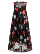Matchesfashion.com Simone Rocha - Floral Embroidered A Line Tulle Dress - Womens - Black Multi