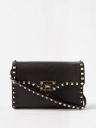 Valentino Garavani - Rockstud Grained-leather Cross-body Bag - Womens - Black