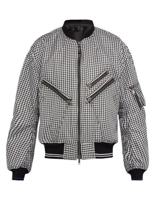 Matchesfashion.com Haider Ackermann - Houndstooth Bomber Jacket - Mens - Black White