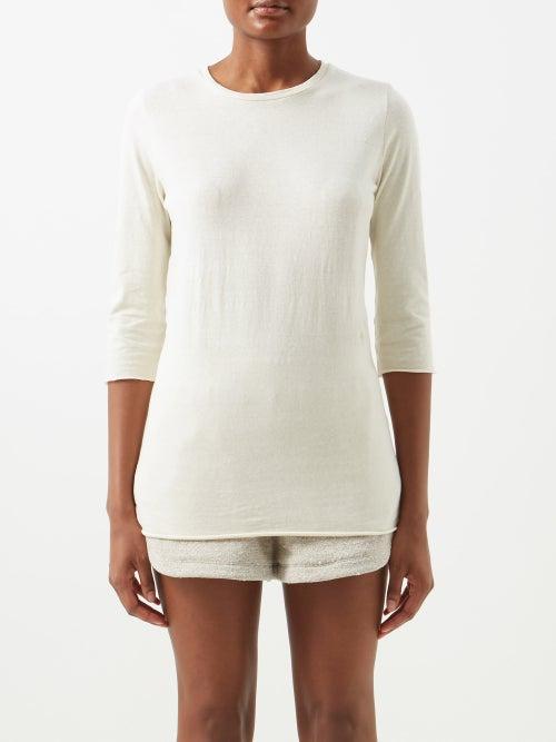 Raey - Half-sleeve Recycled Cotton-blend Jersey T-shirt - Womens - Ivory