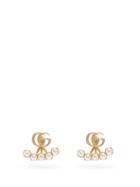 Matchesfashion.com Gucci - Gg-logo And Detachable Faux-pearl Earrings - Womens - Pearl