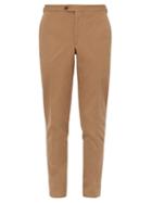 Matchesfashion.com Thom Sweeney - Tailored Cotton Twill Slim Leg Trousers - Mens - Brown