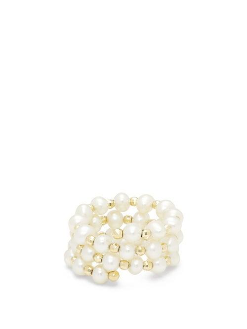Matchesfashion.com Anissa Kermiche - Labyrinth Pearl & Gold Ring - Womens - Pearl