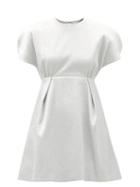 Matchesfashion.com Emilia Wickstead - Tinker Textured-lam Mini Dress - Womens - Silver