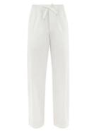 Ladies Lingerie Tekla - Drawstring Organic-cotton Pyjama Trousers - Womens - White