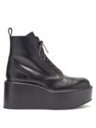 Matchesfashion.com Rochas - Exaggerated-platform Leather Boots - Womens - Black