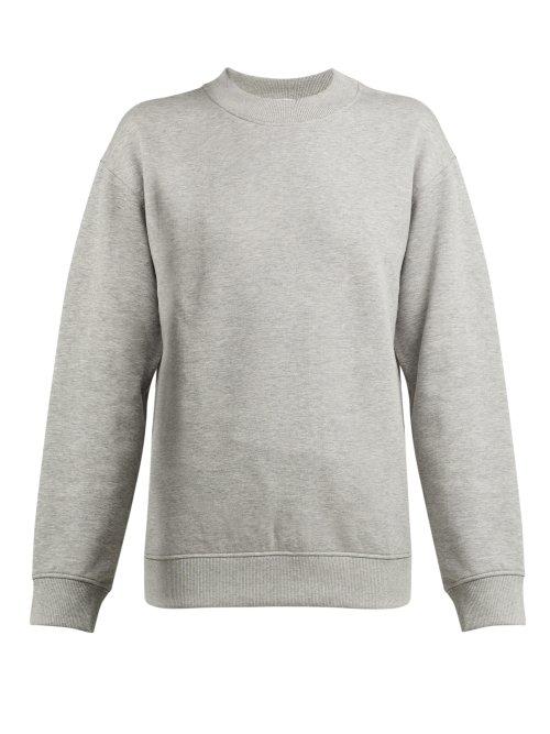 Matchesfashion.com Paco Rabanne - Logo Embroidered Cotton Sweatshirt - Womens - Grey
