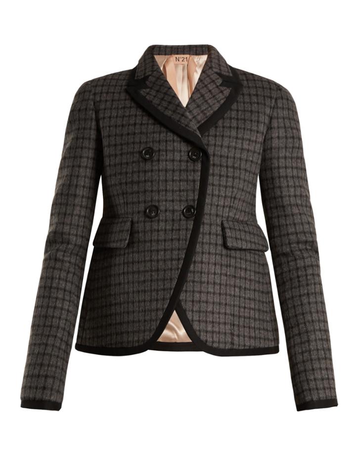 No. 21 Checked Double-breasted Jacket