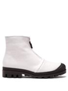 Matchesfashion.com Loewe - Zip Up Linen Boots - Womens - White