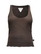 Matchesfashion.com Bottega Veneta - Scoop-neck Fine-knit Cashmere Tank Top - Womens - Dark Brown