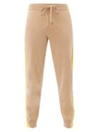 Matchesfashion.com Allude - Striped Trim Wool Blend Sweatpants - Womens - Beige Multi