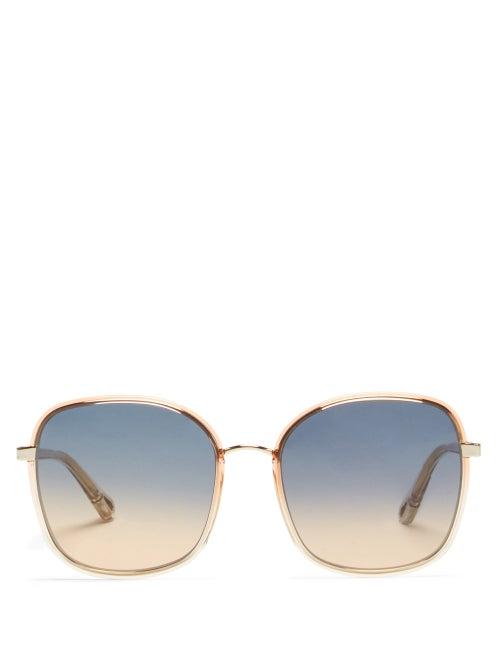 Matchesfashion.com Chlo - Oversized Square Acetate Sunglasses - Womens - Orange
