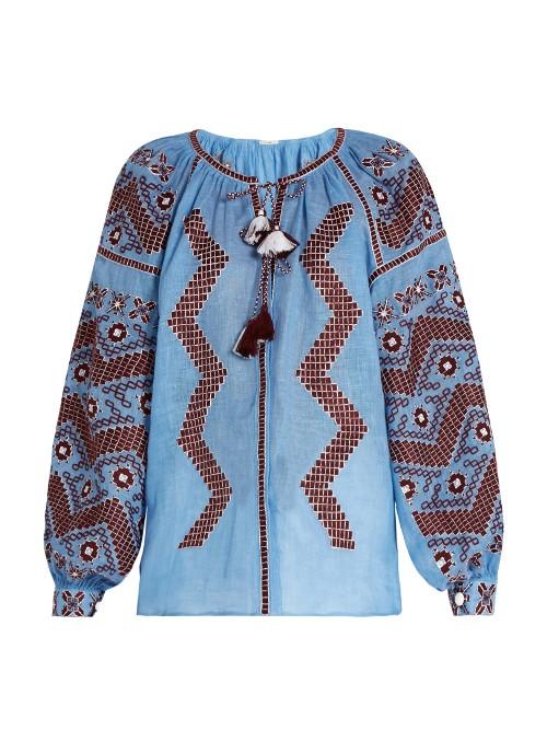 Vita Kin Mina Embroidered Linen Blouse