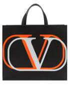Matchesfashion.com Valentino Garavani - V-logo Printed Leather Tote Bag - Mens - Black