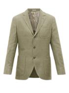 Matchesfashion.com Brunello Cucinelli - Single-breasted Hopsack Jacket - Mens - Green