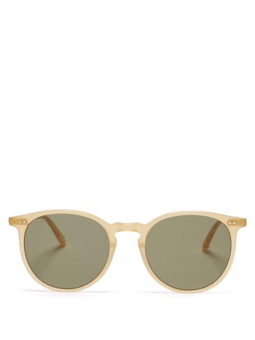 Matchesfashion.com Garrett Leight - Morningside 51 Round Frame Acetate Sunglasses - Womens - Green Multi