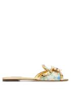 Matchesfashion.com Dolce & Gabbana - Bianca Flat Slides - Womens - Gold Multi