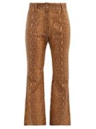 Matchesfashion.com Nili Lotan - Vianna Python Print Leather Trousers - Womens - Brown