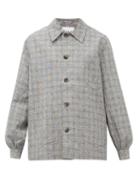 Matchesfashion.com Ganni - Blouson Sleeve Checked Shirt Jacket - Womens - Grey