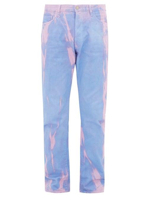 Matchesfashion.com Aries - Lilly Marble-dyed Straight-leg Jeans - Mens - Purple